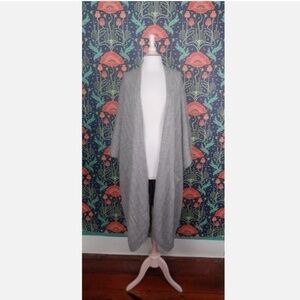 Lunya Gray Superfine Alpaca Kimono Vest Oversized Duster Cardigan Sweater